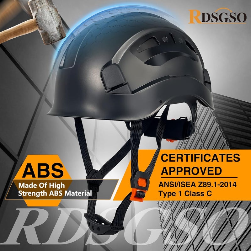 RDSGSO Industrial Safety Helmet RGS-8C Adjustable Vents, 6-Point Suspension Breathable Lightweight Hard Hats for Construction,Outdoor Work ANSI Certified - Image 3